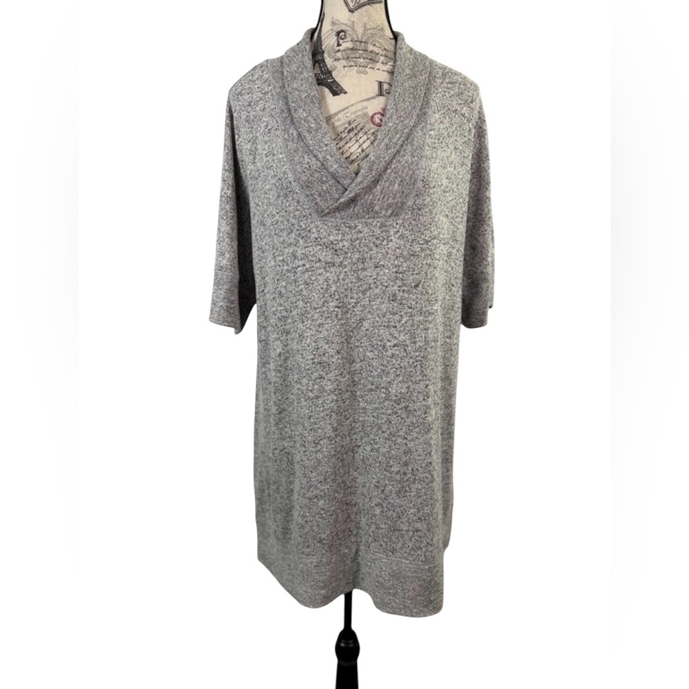 Christopher & Banks Cozy Cowl Neck Gray Tunic Sweater Dress, Size M